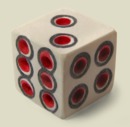 Игральная кость 8 мм Красный квадрат (материал кость, 1 шт)
