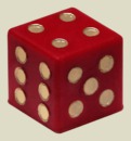 Игральная кость 10 мм (пластик, красная, прямая, 1 шт)