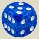 Игральная кость 12 мм Спектлз (пластик, голубая с белыми точками, 1 шт)