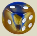 Игральная кость 12 мм Золото инков (пластик, синий, 1 шт)