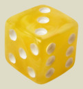 Игральная кость 15 мм Янтарь (светлая, скруглённая, 1 шт)